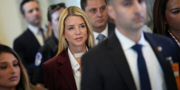 Pam Bondi Walking with Bandage on her Neck