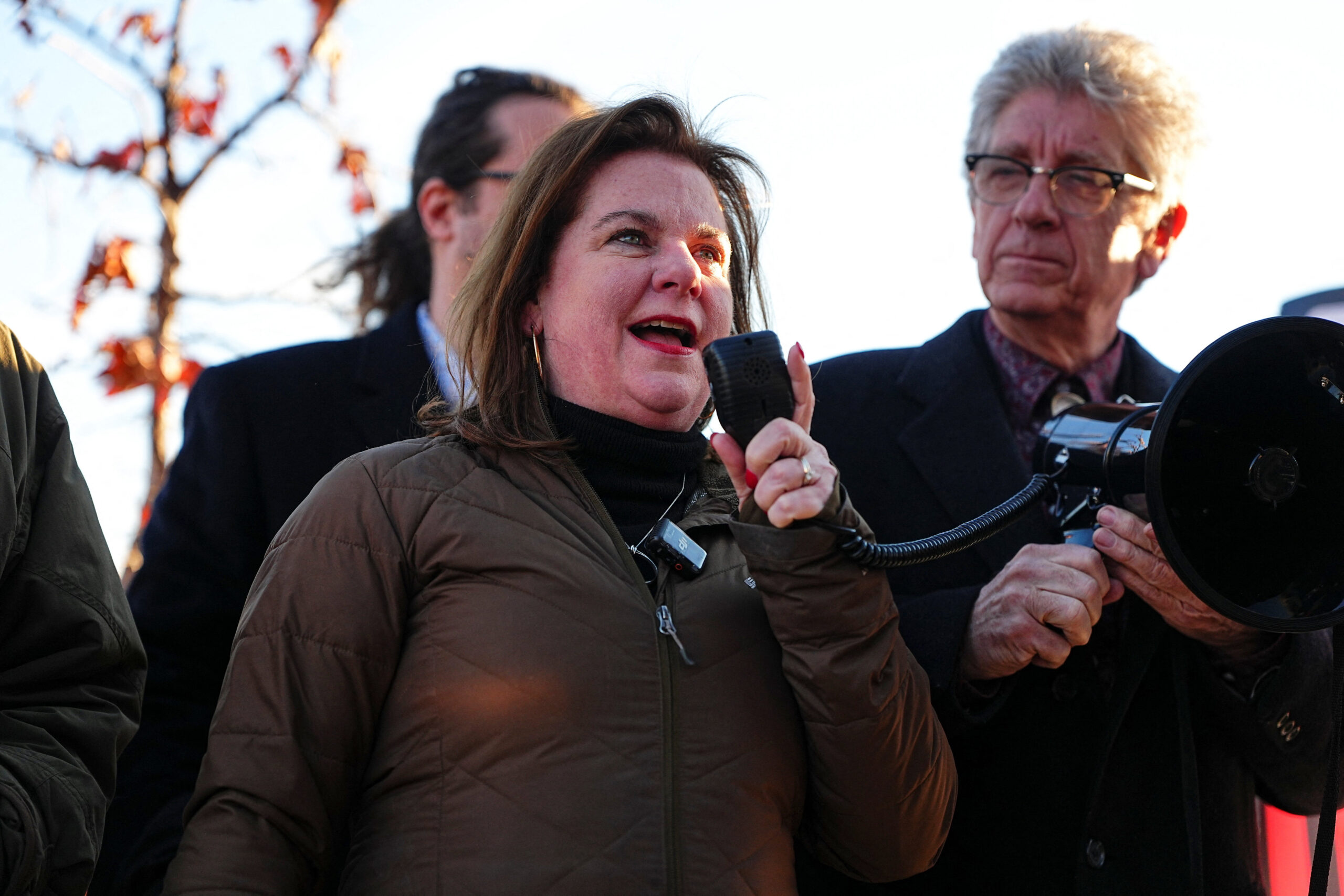 President of Susan B. Anthony Pro-Life America, Marjorie Dannenfelser, speaks during a protest to call on the Trump administration to ban the abortion pill, Jan. 22, 2026. (REUTERS/Aaron Schwartz/File Photo)