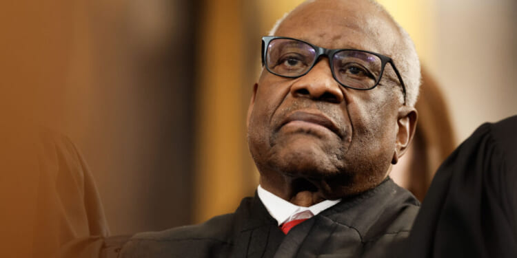 Associate Supreme Court Justice Clarence Thomas looks on inauguration ceremonies in the Rotunda of the U.S. Capitol on Jan. 20, 2025 in Washington, DC. Donald Trump takes office for his second term as the 47th president of the United States. (Photo by Chip Somodevilla/Getty Images)
