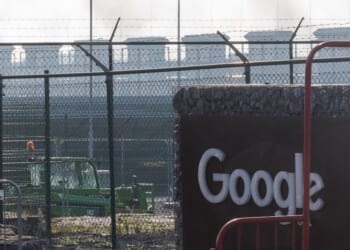 An illustration picture shows the Belgium Google Data Center, in Saint-Ghislain, Belgium, on Nov. 22, 2025.