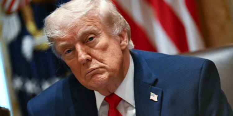President Donald Trump looks on during a Cabinet meeting in the Cabinet Room of the White House in Washington, D.C., on May 27, 2026.