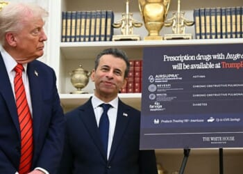 President Donald Trump is pictured with Food and Drugs Commissioner Marty Makary in a file photo dated Oct. 10.