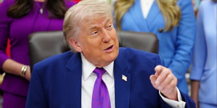 President Donald Trump, pictured speaking at a maternal health care event at the White House on Monday.