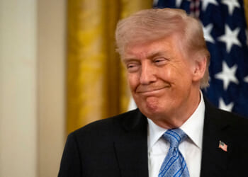 US President Donald Trump in the East Room of the White House in Washington, DC on May 4, 2026.