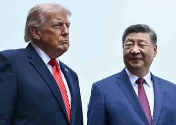 President Donald Trump meets with China's President Xi Jinping at the Temple of Heaven in Beijing, China on May 14, 2026.