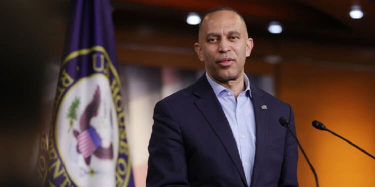 House Minority Leader Hakeem Jeffries, pictured at an April 20 news conference.