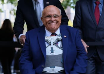 Rudy Giuliani attends the annual 9/11 Commemoration Ceremony at the National 9/11 Memorial Museum on Sept. 11, 2025 in New York City.