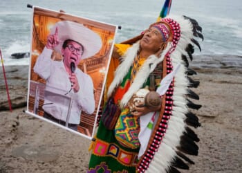 Peruvian shamans perform a blessing ritual ahead of a presidential runoff