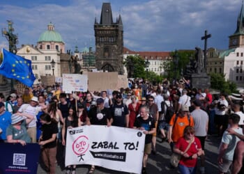 Thousands of Czechs rally against a government plan to overhaul the funding of public broadcasters