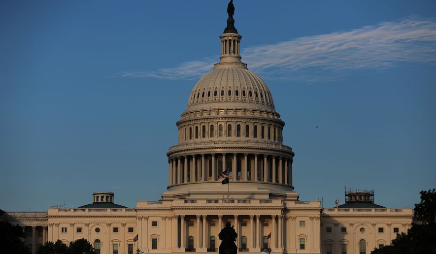 The U.S. Capitol is seen at sunset, Thursday, June 25, 2026, in Washington. (AP Photo/Rahmat Gul)