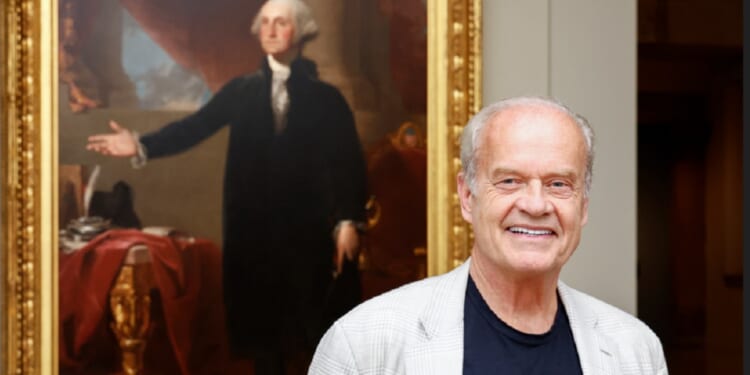 Veteran actor and outspoken Christtian Kelsey Grammer is pictured Thursday before a portrait of George Washington at the National Portrait Gallery in Washington.