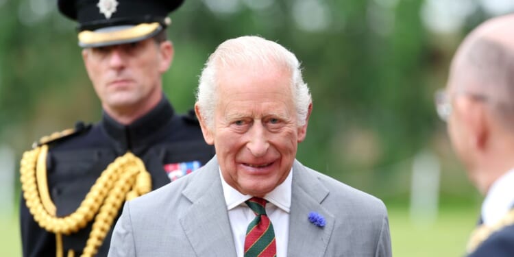 King Charles III and The Lord Provost of Edinburgh, Robert Aldridge, arrive for his visit to the Ceremony of the Keys at The Palace Of Holyroodhouse on June 30, 2026, in Edinburgh, Scotland.