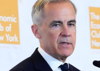 Canadian Prime Minister Mark Carney speaks at a conference held by The Economic Club of New York on May 28, 2026.