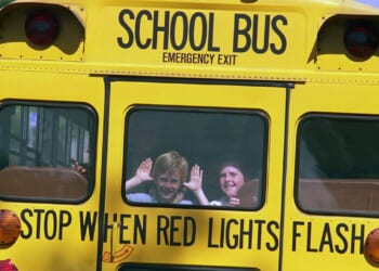Students on a school bus