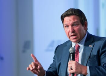 Florida Gov. Ron DeSantis speaks during an event at the American Enterprise Institute for Public Policy Research headquarters on June 3, 2026, in Washington, D.C.