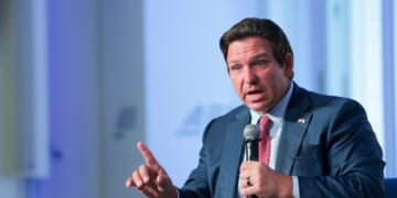 Florida Gov. Ron DeSantis speaks during an event at the American Enterprise Institute for Public Policy Research headquarters on June 3, 2026, in Washington, D.C.