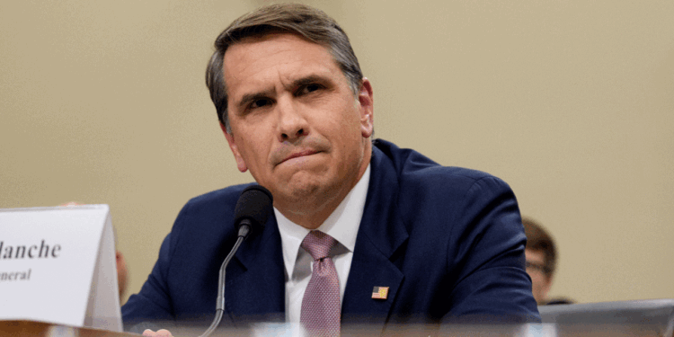 Acting U.S. Attorney General Todd Blanche appears during a House committee.