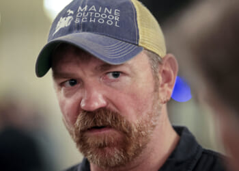 U.S. Senate candidate from Maine Graham Platner speaks during a campaign event at the Veterans of Foreign Wars Post 6859 on May 17, 2026, in Portland, Maine. (Joe Raedle/Getty Images)