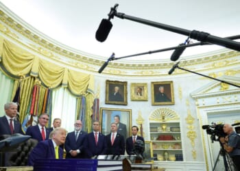 President Donald Trump speaks to the media during a "Beautiful, Clean Coal" event in the Oval Office of the White House on June 4, 2026, in Washington, D.C.