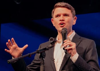 Texas Democratic Senate candidate James Talarico, pictured at a rally Wednesday in Houston.