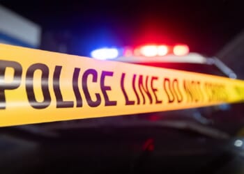 Police tape marks off a crime scene in a file photo.