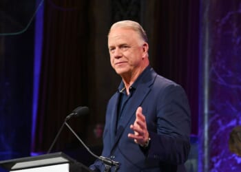 Boomer Esiason speaks onstage during the Gracie Awards Luncheon presented by the Alliance for Women in Media Foundation on June 18, 2025, in New York City.