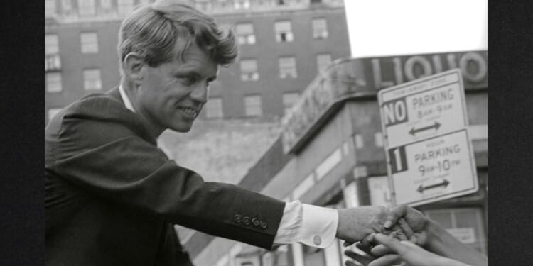 Robert Kennedy campaigns for Judge Samuel Silverman on June10, 1968, in New York City.
