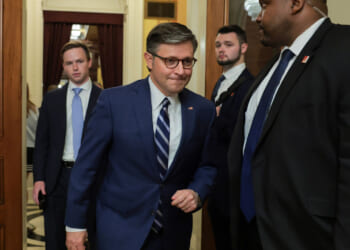 U.S. Speaker of the House Mike Johnson walking.