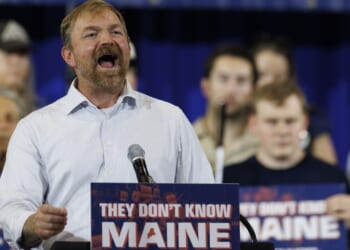 Graham Platner at a campaign event