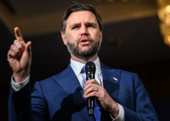 Vice President JD Vance speaks to reporters.