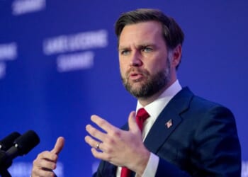 Vice President J.D. Vance speaks to members of the media after the U.S. and Iran held high-level talks aimed at advancing a deal to end the Middle East conflict at the Lake Lucerne Summit, near Lake Lucerne, Switzerland, on June 22, 2026.