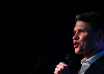 James Talarico makes a campaign stop in San Antonio, Texas on May 29, 2026.