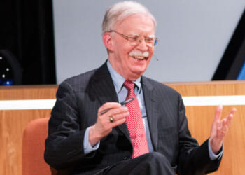 John Bolton, the 26th United States National Security Advisor, on stage during the Copenhagen Democracy Summit 2026 at the Royal Danish Playhouse in Copenhagen, Denmark, on May 12, 2026. (Photo by Kristian Tuxen Ladegaard Berg/NurPhoto via Getty Images)