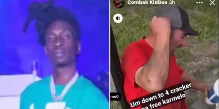 The video showed an unsuspecting man, right, being hit by a stranger.