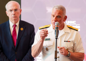Admiral Brian Christine, MD, the Assistant Secretary for Health at the U.S. Department of Health and Human Services, speaks during a press conference.