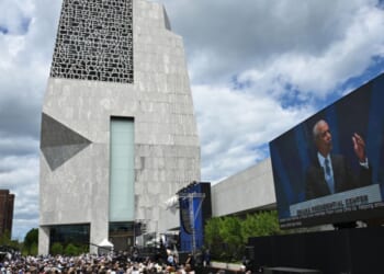 Former President Barak Obama speaks during opening day of the Barack Obama Presidential Center in Chicago, Illinois, on June 18, 2026.