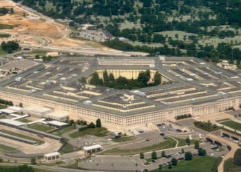 An aerial view of the Pentagon building in Arlington, Virginia, on May 31, 2026.