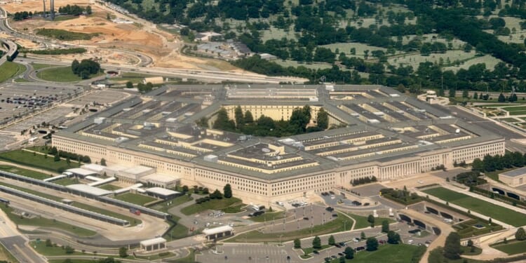 An aerial view of the Pentagon building in Arlington, Virginia, on May 31, 2026.