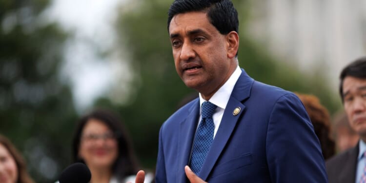Rep. Ro Khanna speaks during a news conference on April 29, 2026, outside the U.S. Capitol in Washington, D.C.