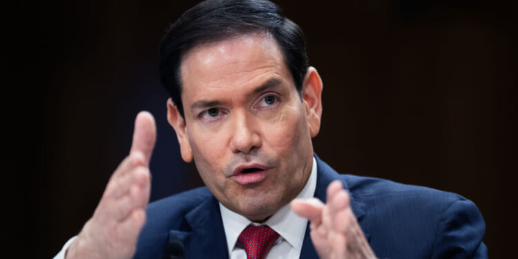 Secretary of State Marco Rubio testifies during the Senate Foreign Relations Committee hearing titled "Review of the FY2027.