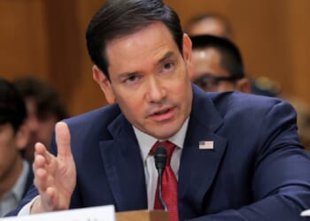 Secretary of State Marco Rubio testifies Tuesday during a Senate Foreign Relations Committee hearing in Washington.
