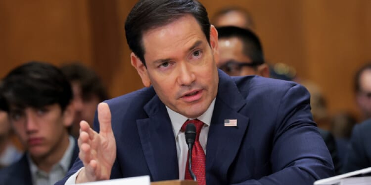 Secretary of State Marco Rubio testifies Tuesday during a Senate Foreign Relations Committee hearing in Washington.