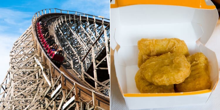Do chicken nuggets and roller coasters mix? Not according to an Ohio theme park, which banned a popular YouTuber for sneaking the snack food onto a roller coaster and filming himself eating them.