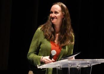 Seattle Mayor Katie Wilson speaks at the Seattle International Film Festival on May 17, 2026.