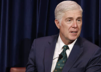 U.S. Supreme Court Justice Neil Gorsuch speaks at the Reagan Library on May 5, 2026 in Simi Valley, California. Gorsuch discussed his new children's book "Heroes of 1776: The Story of the Declaration of Independence". (Photo by Mario Tama/Getty Images)