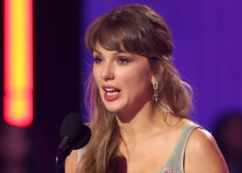 Taylor Swift, seen in a March photo, did not exactly receive a warm welcome from the country music fans.