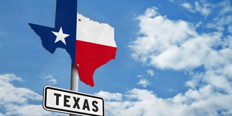 A Texas sign on a traffic sign.