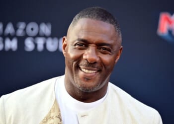 British actor Idris Elba smiles at the premiere of "Masters of the Universe" at TCL Chinese Theater in Hollywood on May 18, 2026.