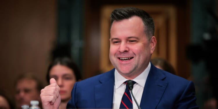 William Pulte, nominee for Director of the Federal Housing Finance Agency, testifies at a hearing of the Senate Banking Committee on Feb. 27, 2025, at the Dirksen Senate Building in Washington, D.C.