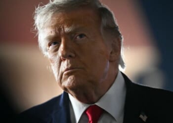 President Donald Trump speaks to the news media before boarding Air Force One in New York on June 9, 2026.